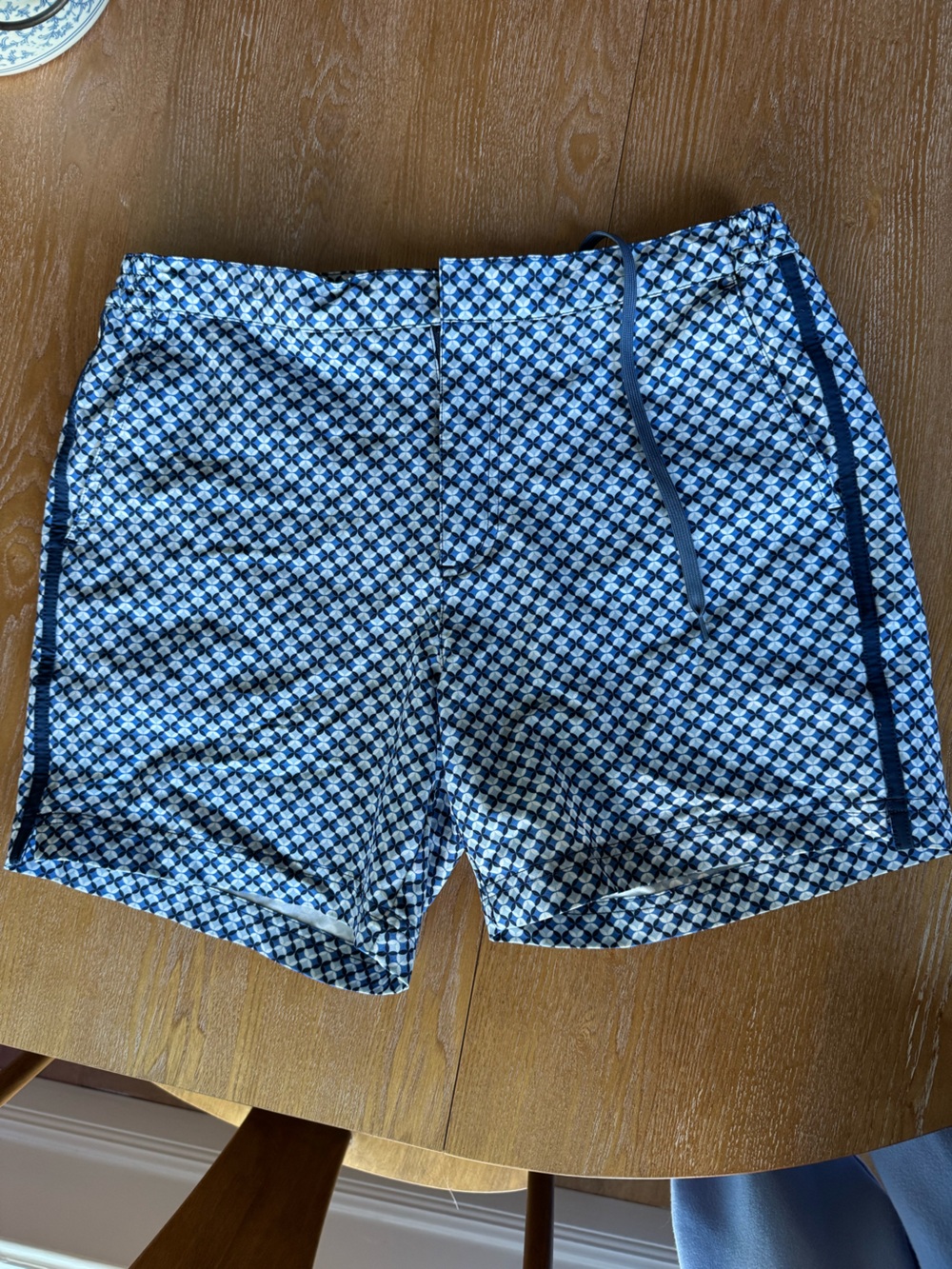 Fair Harbor Navy and Light Blue Geometric Skirt